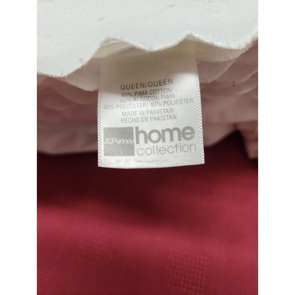 White JCP Home Collection Sheets 4 Cases 60/40 Cotton Blend Eyelet Trim Queen